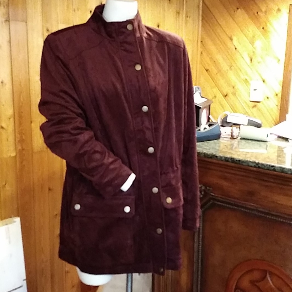 Suede long jacket